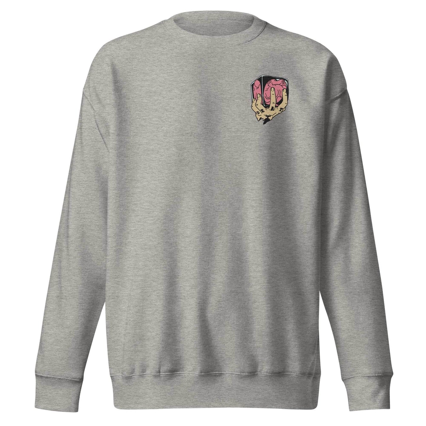 ROOM! Heart Shambles Trafalgar Embroidered Unisex Premium Anime Sweatshirt - Sport Grey / S