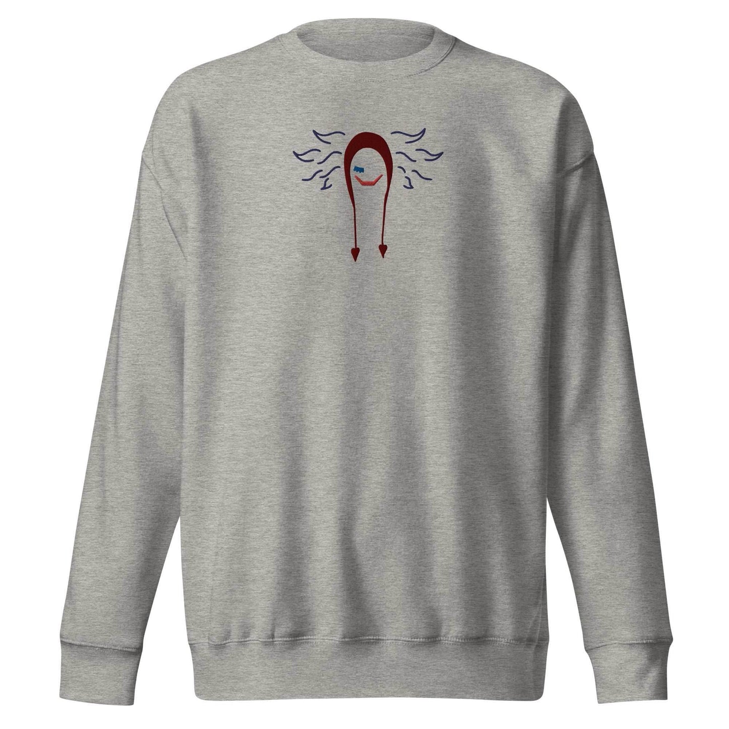 Corazon Embroidered Unisex Premium Anime Sweatshirt - Sport Grey / S