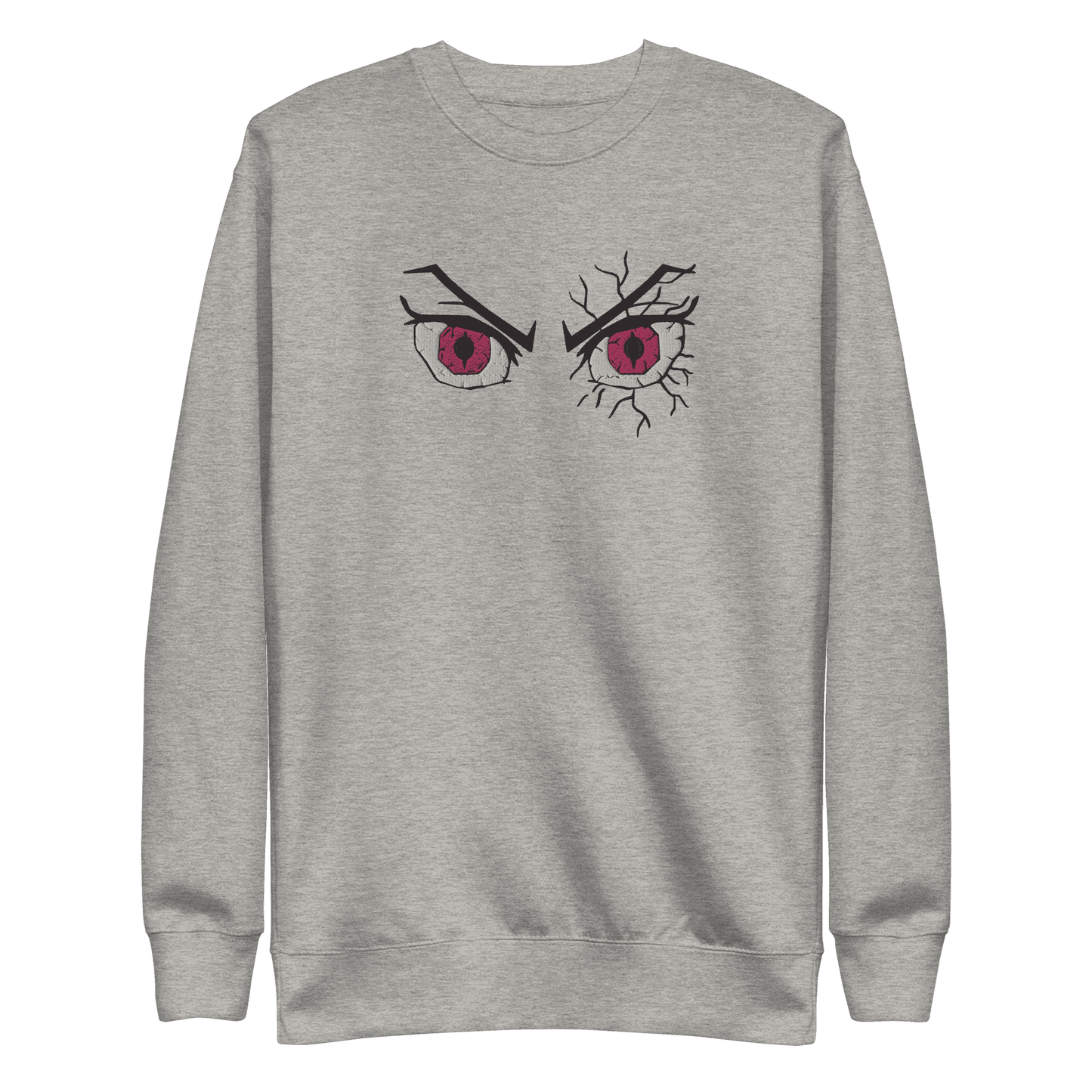 Nezuko Eyes Embroidered Premium Unisex Anime Crewneck Sweatshirt - Pink / S