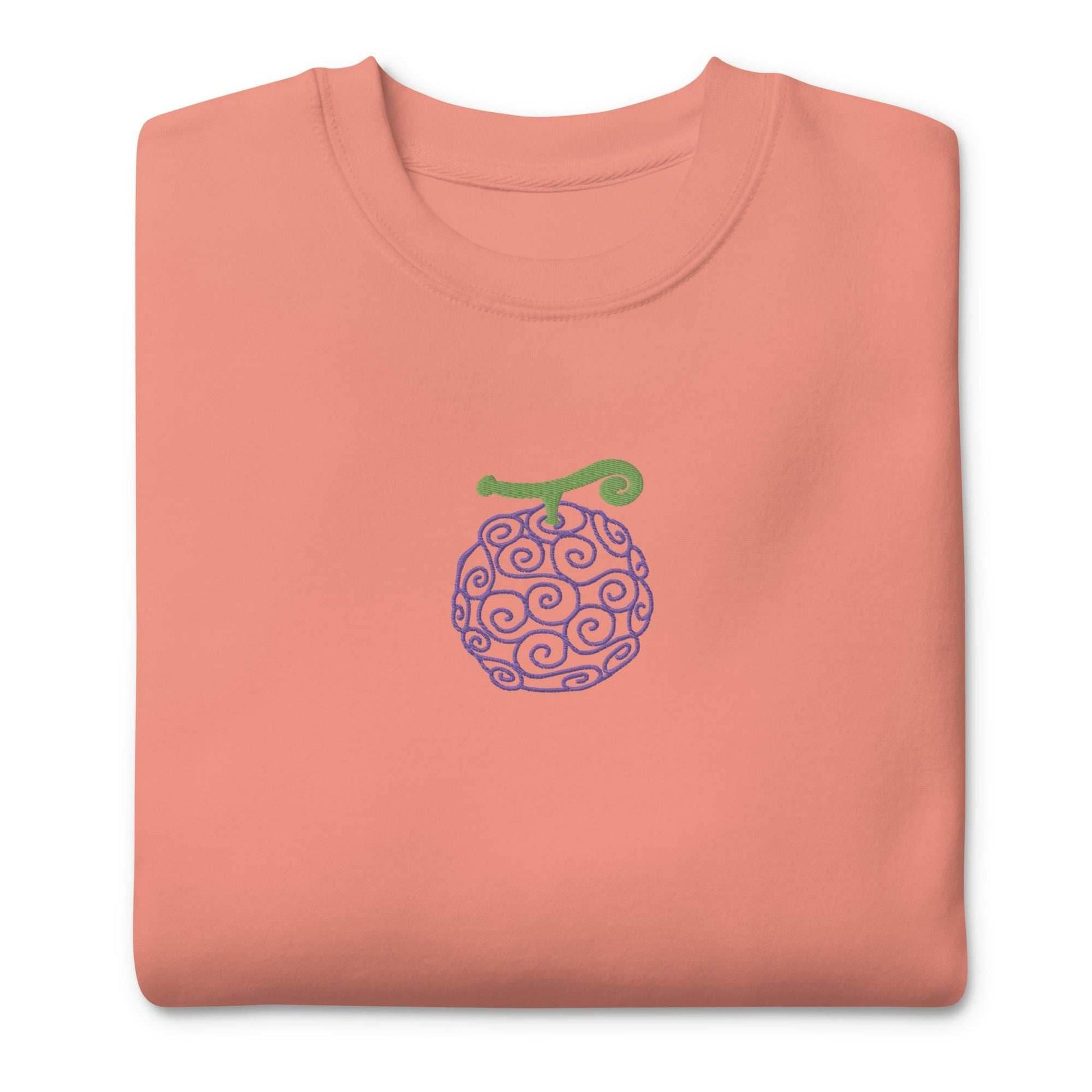 Gum Gum Devil Fruit Embroidered Unisex Premium Anime Crewneck Sweatshirt - Black / S