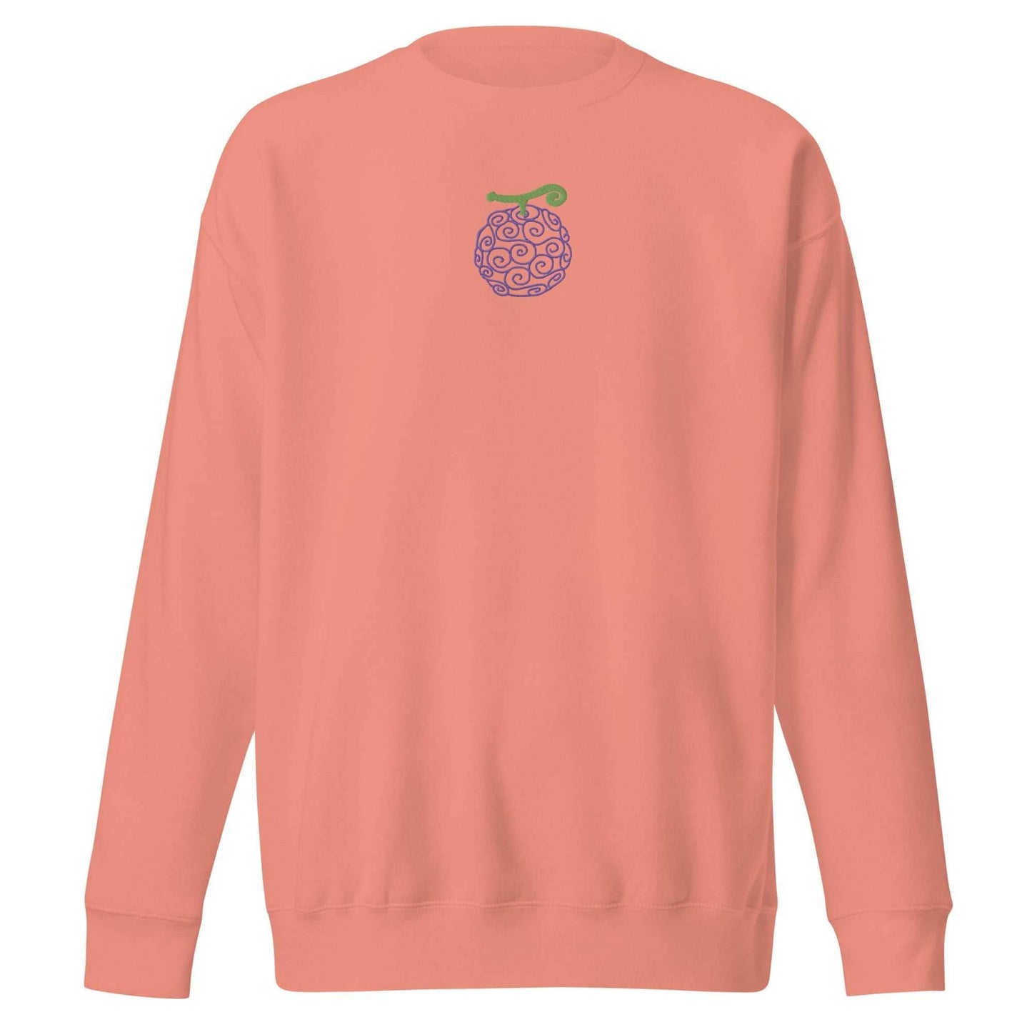 Gum Gum Devil Fruit Embroidered Unisex Premium Anime Crewneck Sweatshirt - Pink / S
