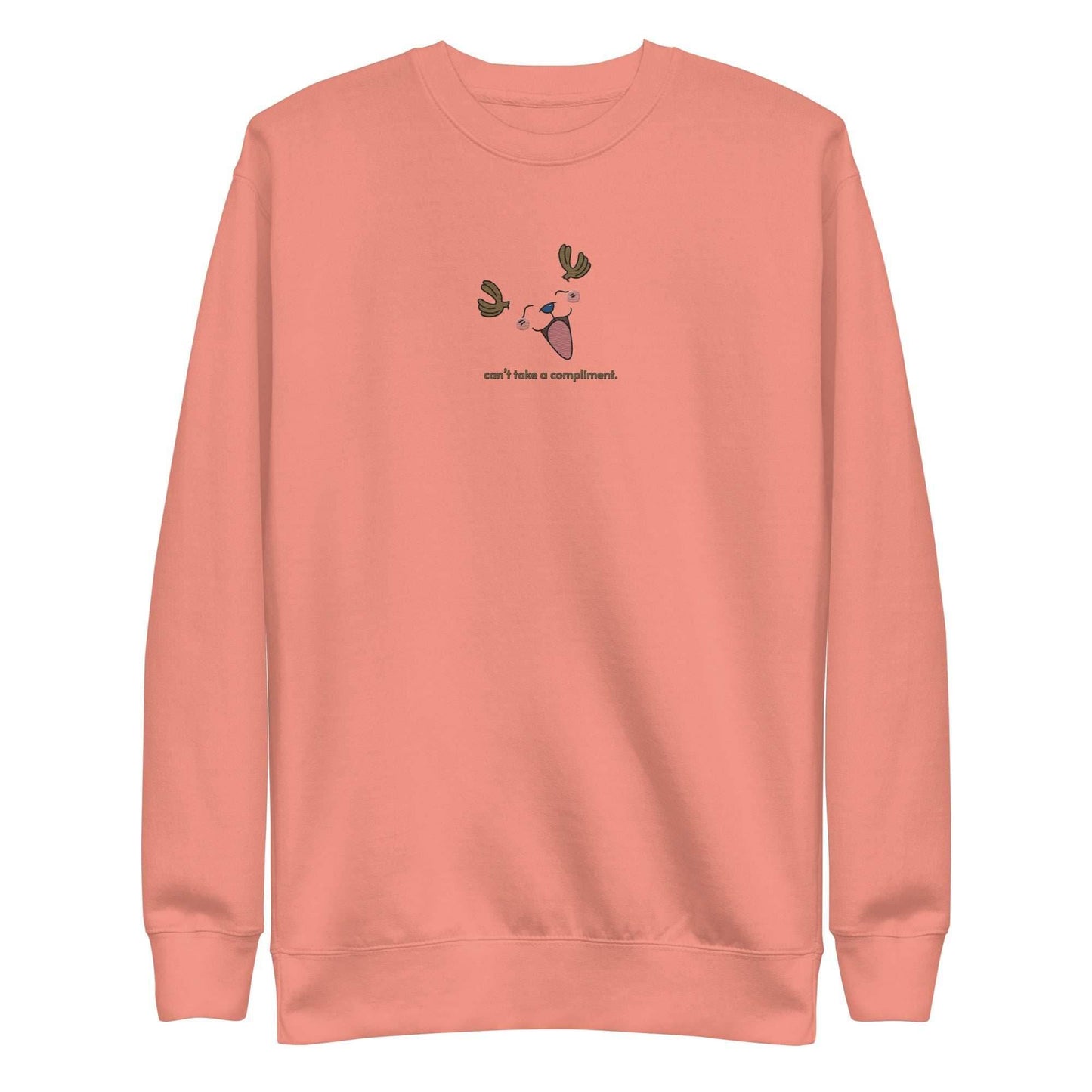 Chopper 'Can't Take a Compliment' Embroidered Premium Unisex Crewneck Anime Sweatshirt - Pink / S