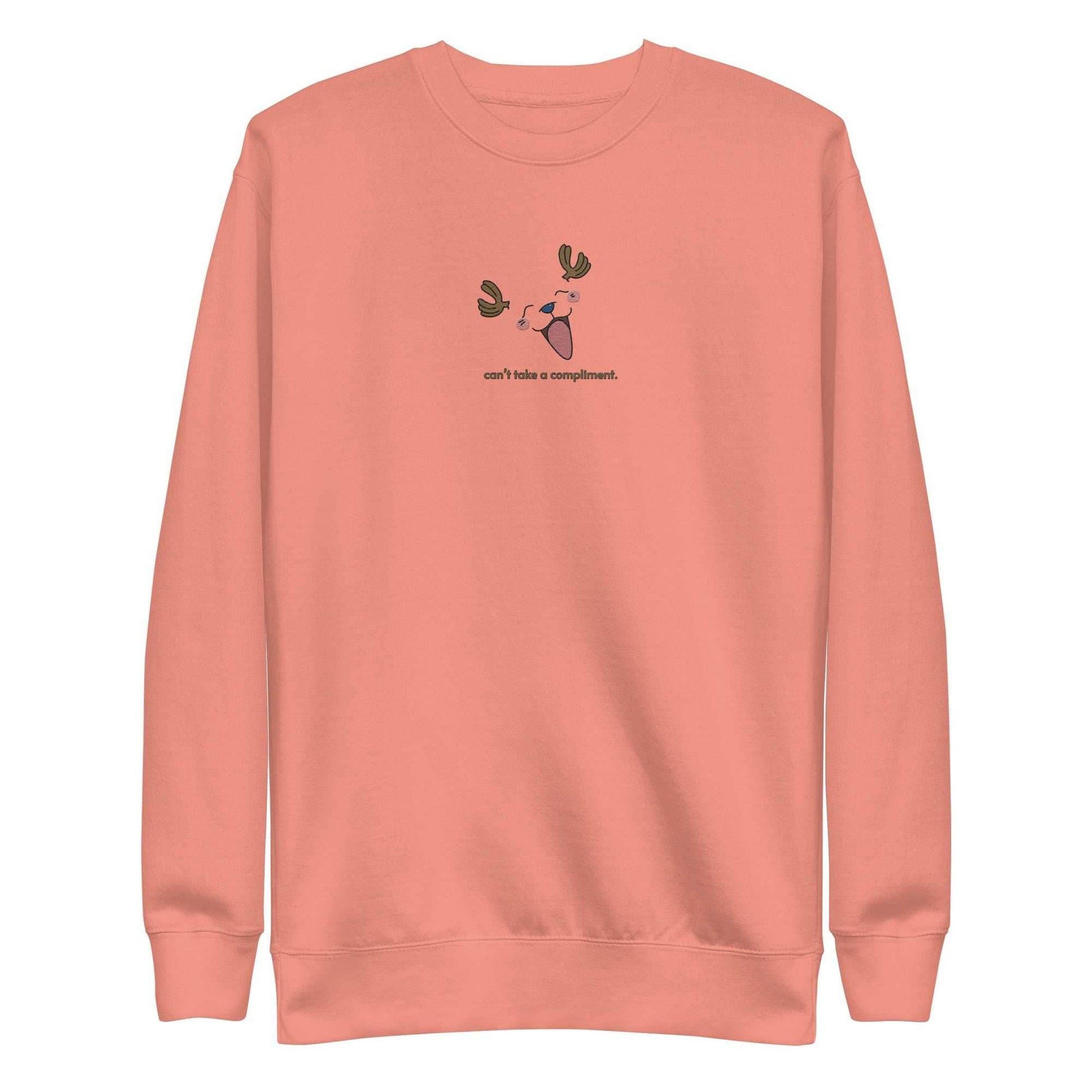 Chopper 'Can't Take a Compliment' Embroidered Premium Unisex Crewneck Anime Sweatshirt - Pink / S