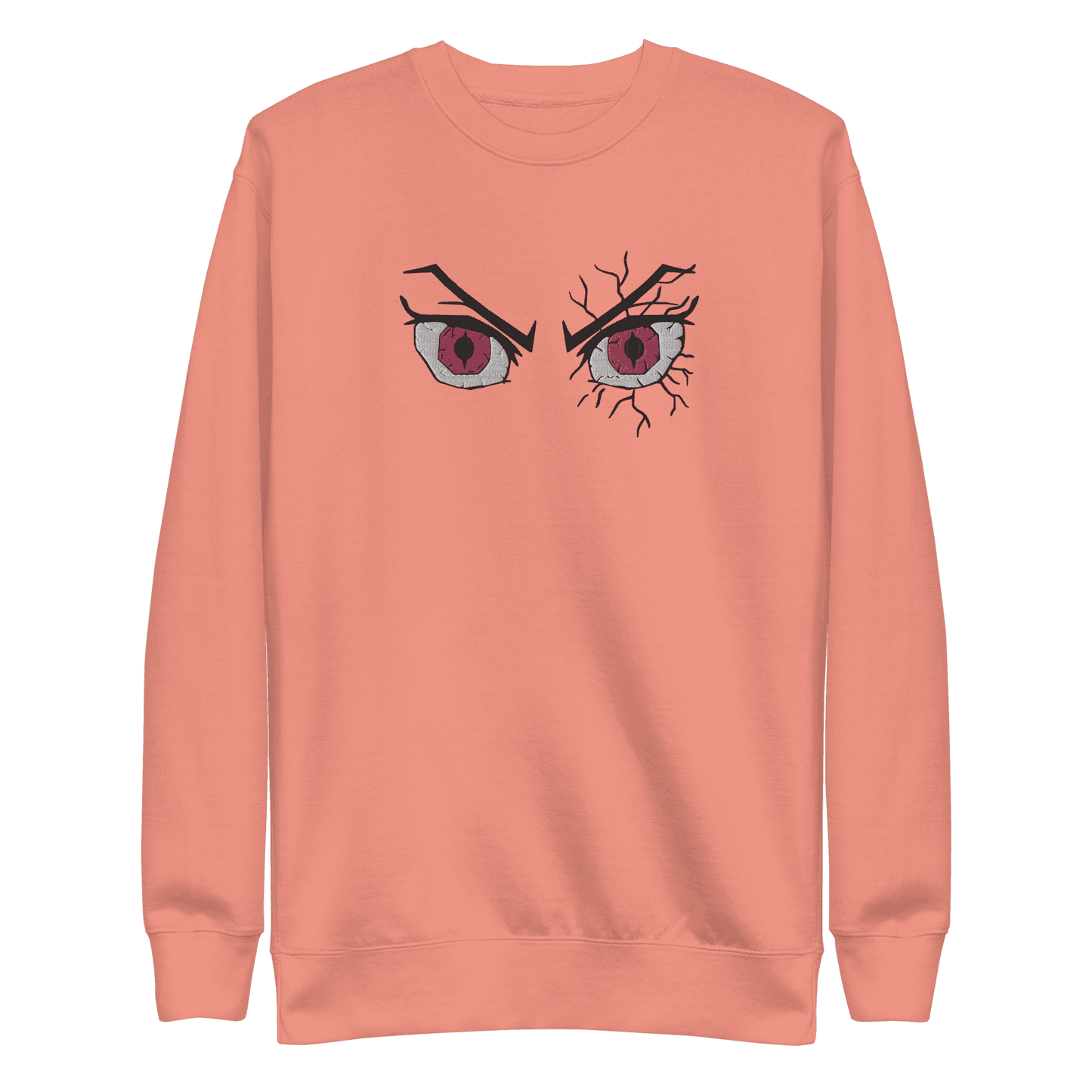 Nezuko Eyes Embroidered Premium Unisex Anime Crewneck Sweatshirt - Pink / S