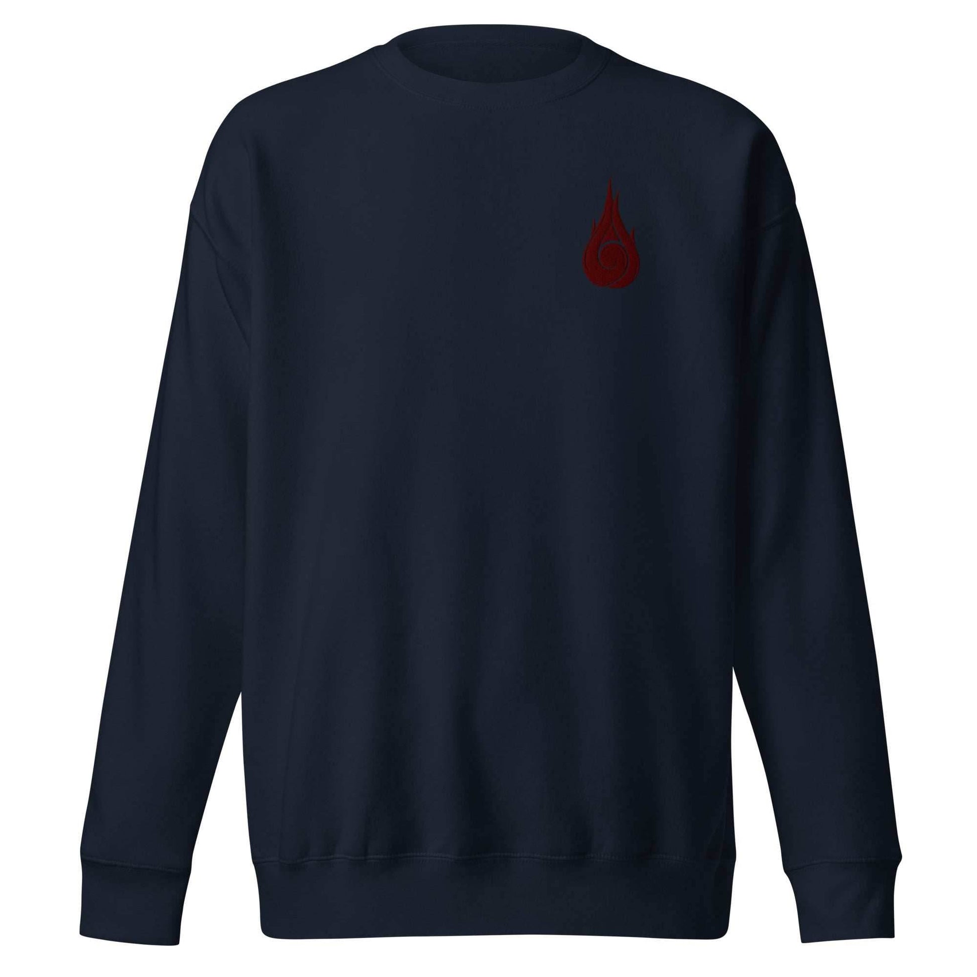 Will Of Fire Embroidered Premium Crewneck Sweatshirt - Black / S