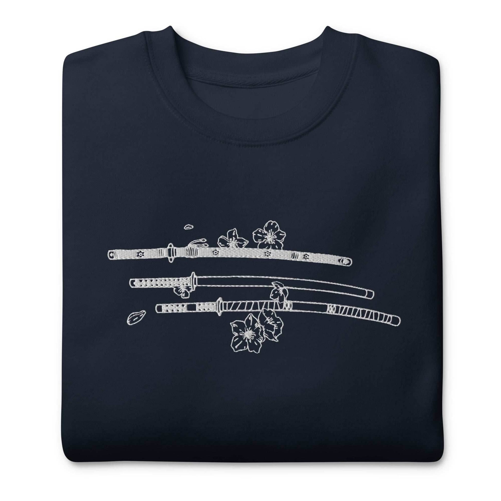 Zoro 3 Sword Style Unisex Embroidered Premium Anime Crewneck Sweatshirt - Black / S