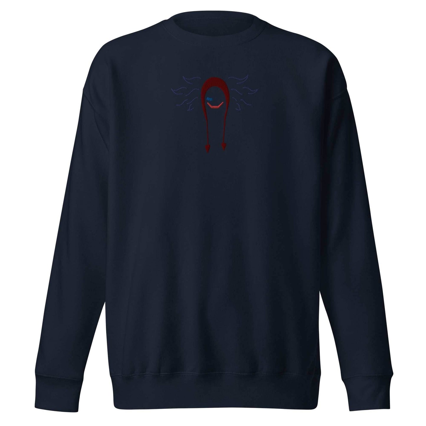 Corazon Embroidered Unisex Premium Anime Sweatshirt - Navy / S