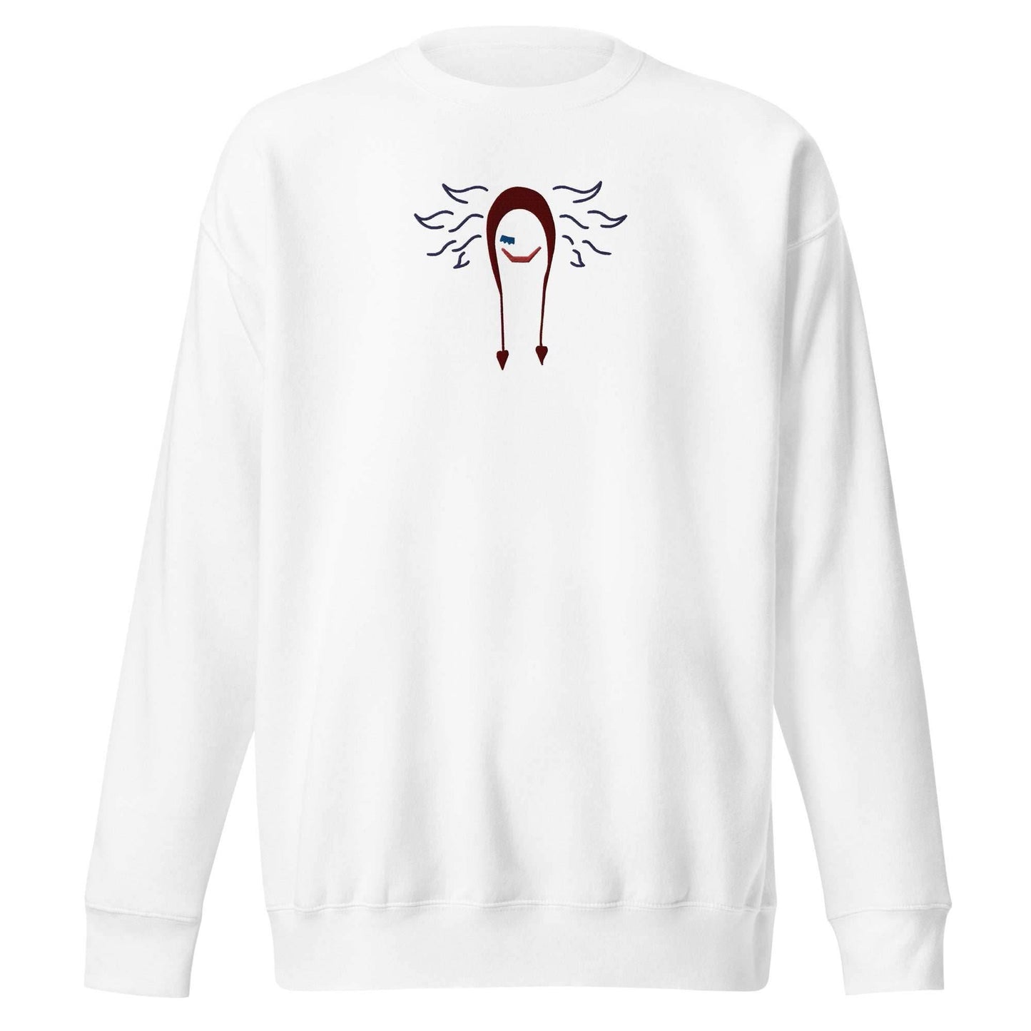 Corazon Embroidered Unisex Premium Anime Sweatshirt - White / S