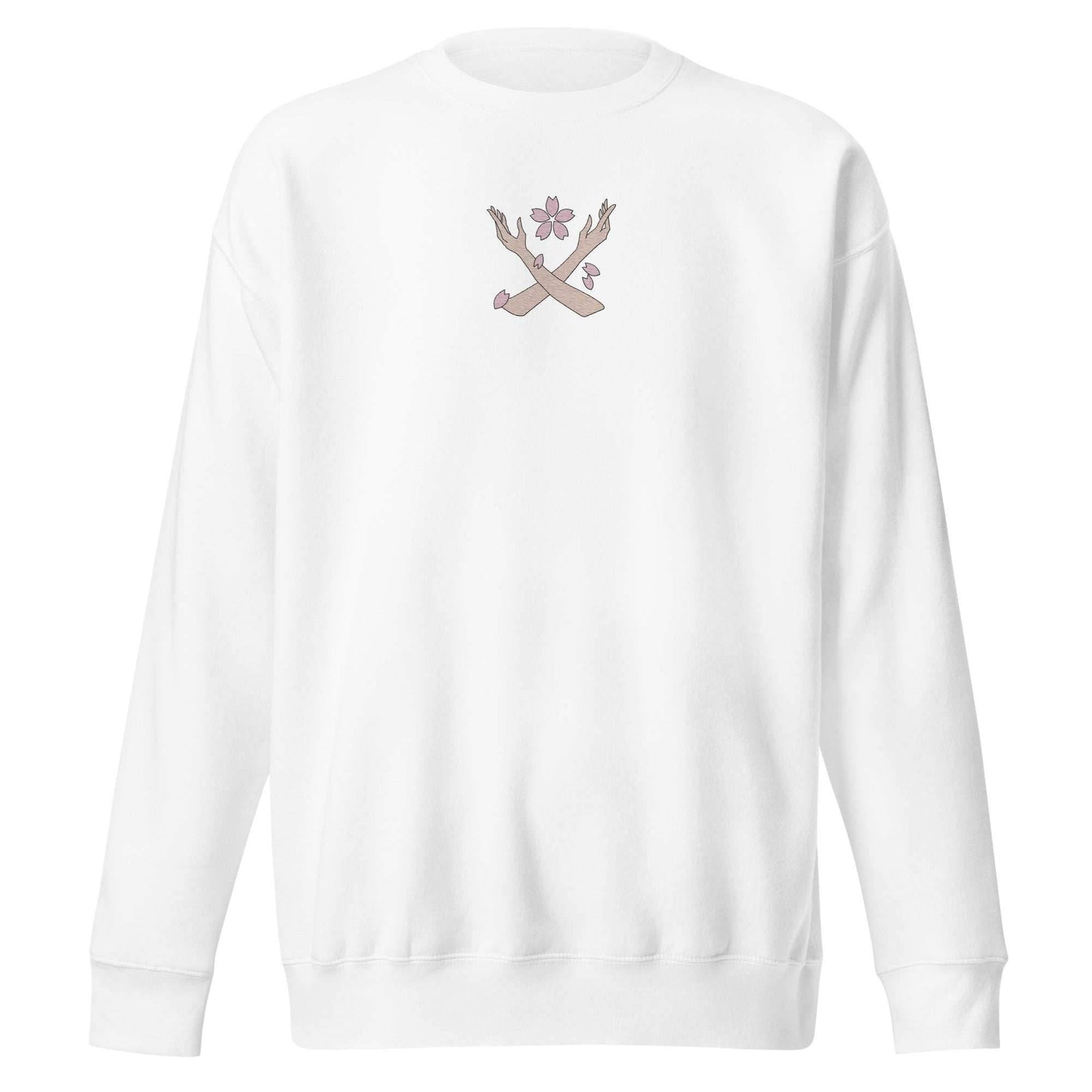 Robin Fleur Embroidered Premium Unisex Anime Crewneck Sweatshirt - White / S