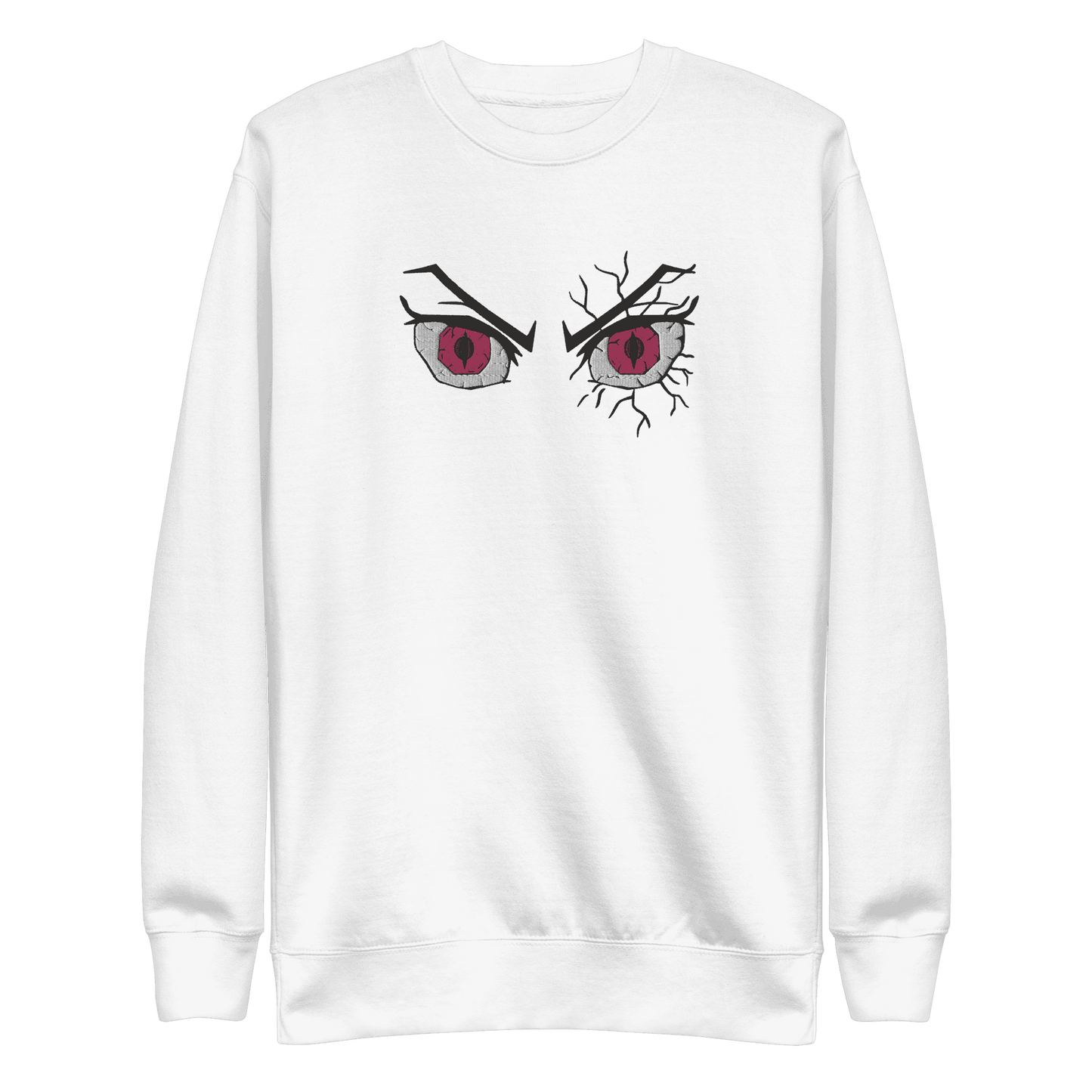 Nezuko Eyes Embroidered Premium Unisex Anime Crewneck Sweatshirt - Pink / S