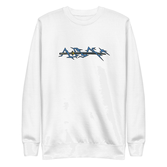 Zenitsu Sword Embroidered Premium Unisex Anime Crewneck Sweatshirt - Black / S