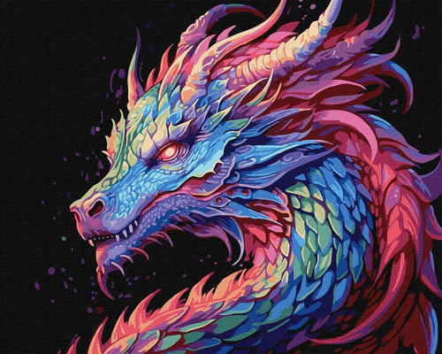 A Colourful Dragon Painting by Numbers Kit by Ideyka KHO5113