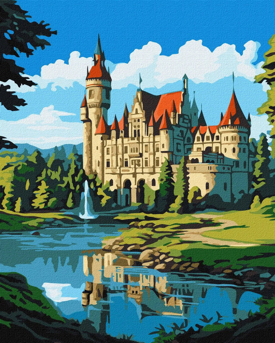 Mesmerizing Castle Painting by Numbers Kit by Ideyka KHO6334