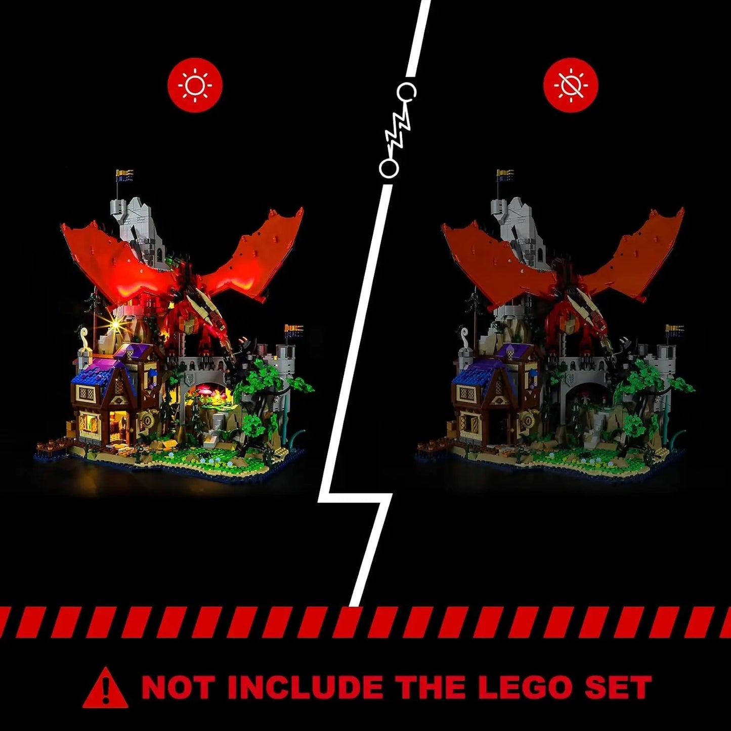 USB Light Kit for Lego Dungeons & Dragons 21348 Bricks Building Set-Not include Lego Model