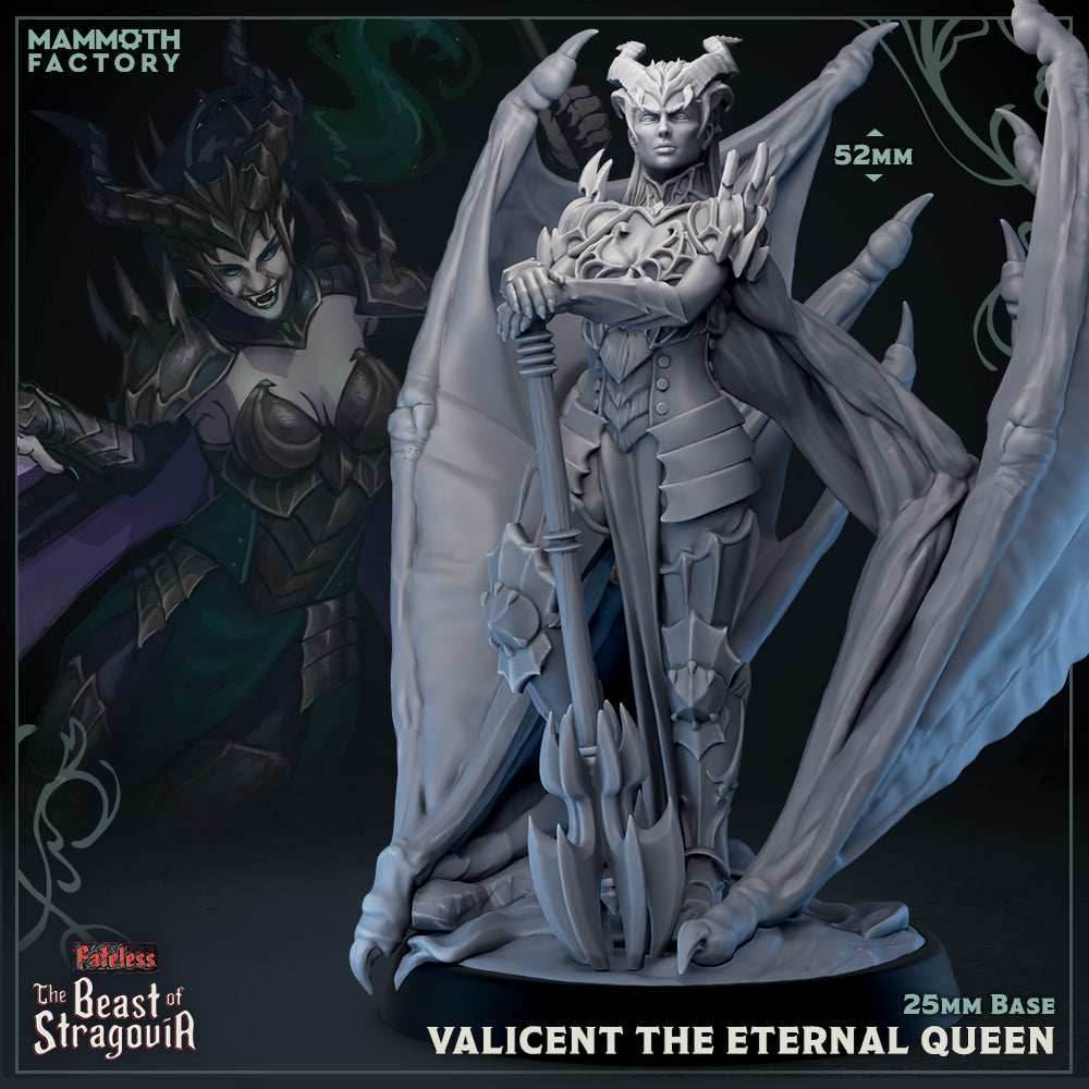 Valicent the Eternal Queen (Female Winged Tiefling Noble) - Winged