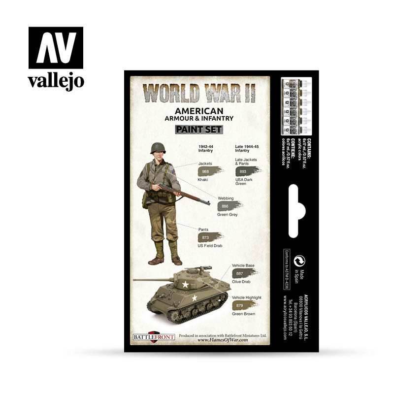 Model Color: WWII Paint Set - American Armour & Infantry - 