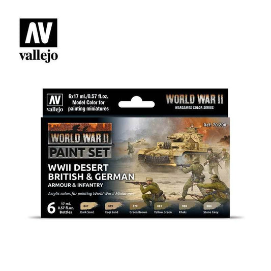 Model Color: WWII Paint Set - Desert British & German Armour & Infantry - 