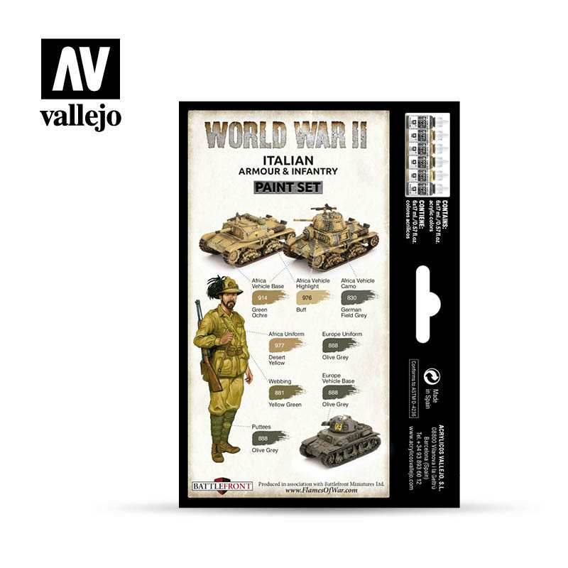 Model Color: WWII Paint Set - Italian Armour & Infantry - 