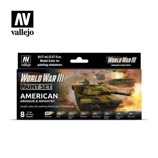 Model Color: WWIII Paint Set - American Armour & Infantry - 