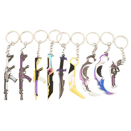 Valorant  Melee Reaver 2.0 Karambit Keychain Game Peripheral M4 Samurai Dagger Model Metal Key Ring Pendant Jewelry Male Gift