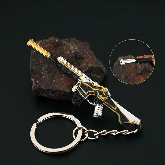 Valorant  Melee Reaver 2.0 Karambit Keychain Game Peripheral M4 Samurai Dagger Model Metal Key Ring Pendant Jewelry Male Gift