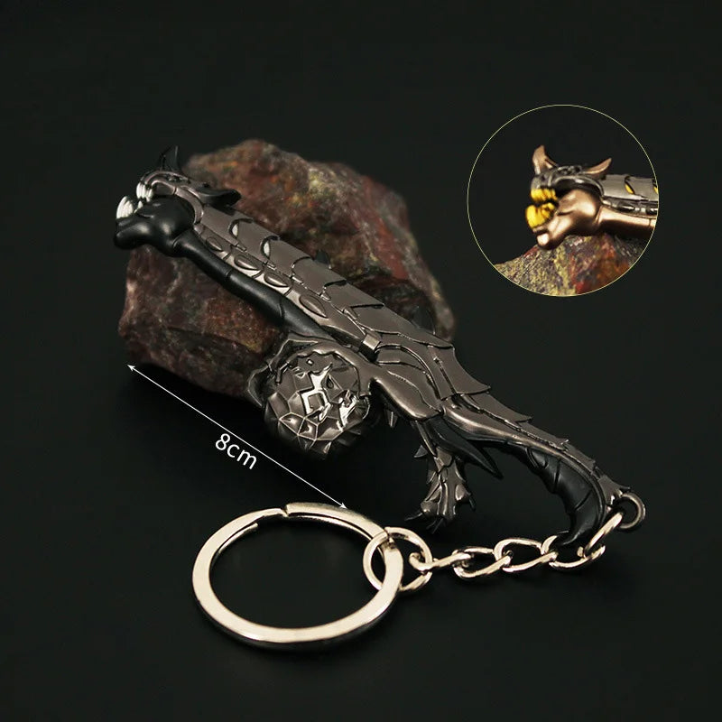 Valorant  Melee Reaver 2.0 Karambit Keychain Game Peripheral M4 Samurai Dagger Model Metal Key Ring Pendant Jewelry Male Gift