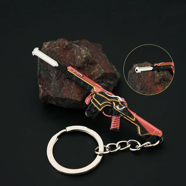 Valorant  Melee Reaver 2.0 Karambit Keychain Game Peripheral M4 Samurai Dagger Model Metal Key Ring Pendant Jewelry Male Gift