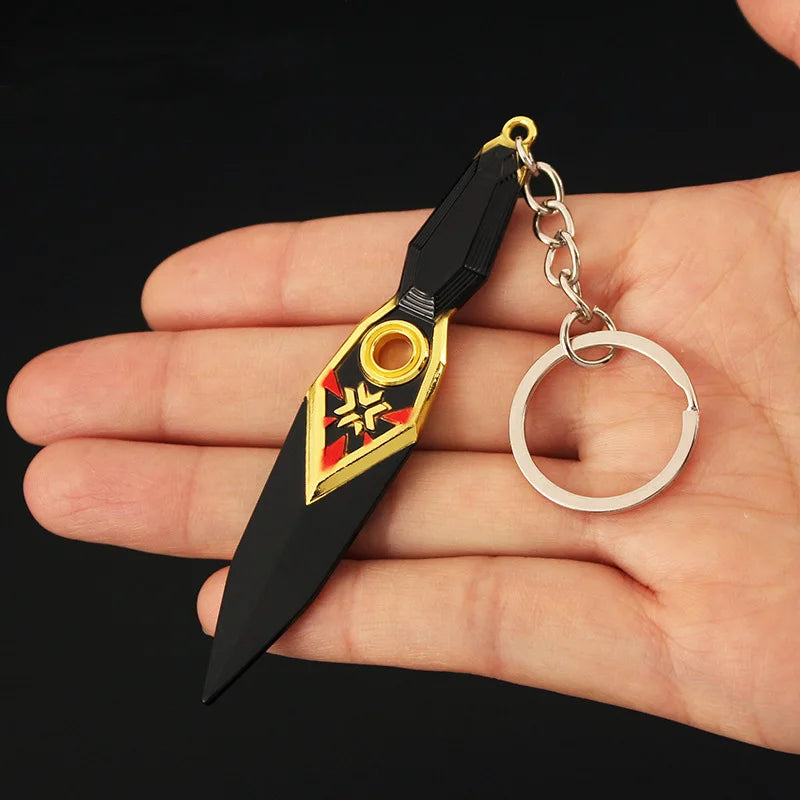 Valorant  Melee Reaver 2.0 Karambit Keychain Game Peripheral M4 Samurai Dagger Model Metal Key Ring Pendant Jewelry Male Gift