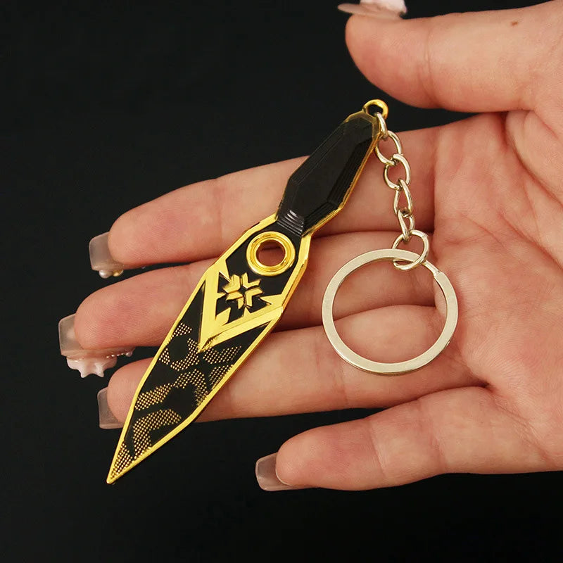 Valorant  Melee Reaver 2.0 Karambit Keychain Game Peripheral M4 Samurai Dagger Model Metal Key Ring Pendant Jewelry Male Gift