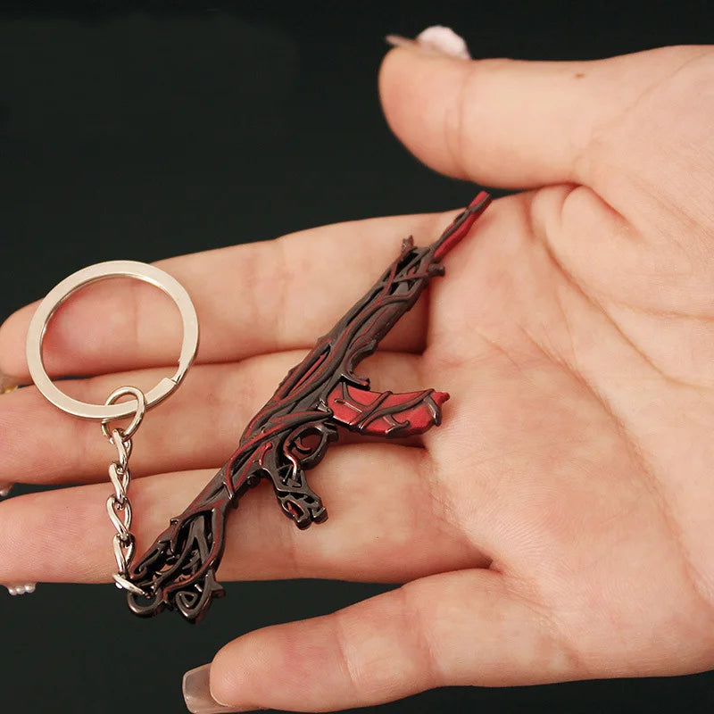 Valorant  Melee Reaver 2.0 Karambit Keychain Game Peripheral M4 Samurai Dagger Model Metal Key Ring Pendant Jewelry Male Gift