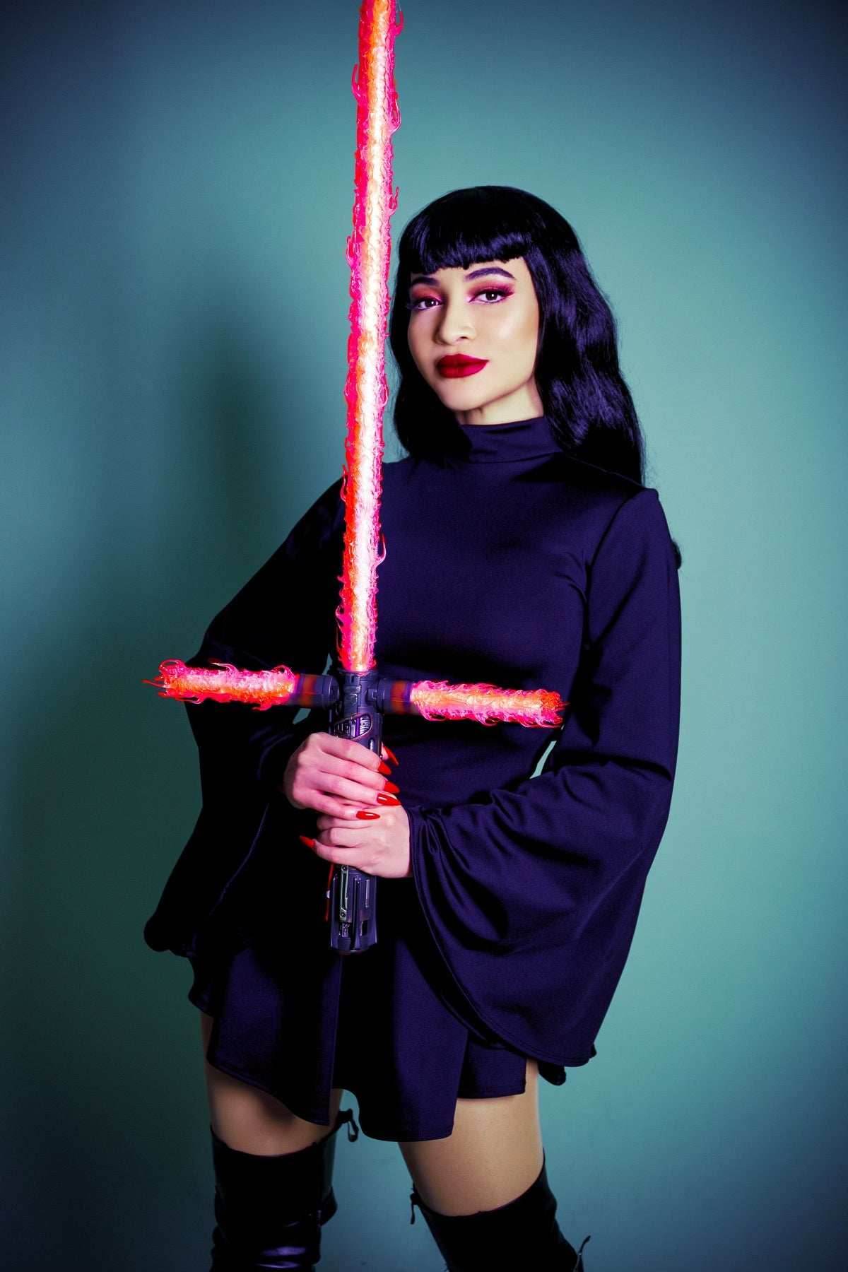 Space Rebel Princess Mini Dress in Black - S