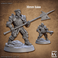 Vanguard Fighter: Base Sculpt C (Male Human Fighter) - With Helmet / Halberd