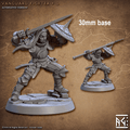 Vanguard Fighter: Base Sculpt D (Female Human Fighter) - With Helmet / Sword