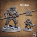 Vanguard Fighter: Base Sculpt F (Female Human Fighter) - With Helmet / Halberd