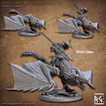 Vanguard Wyvernrider: Base Sculpt C (Mounted Female Human Fighter) - With Helmet / Sword