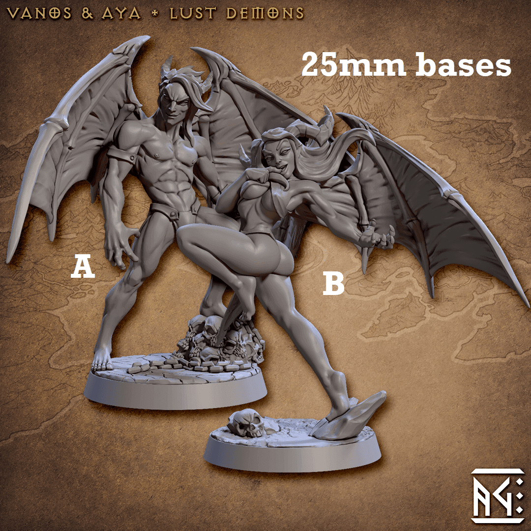 Vanos & Aya, Lust Demons (Incubus & Succubus Pinups) - A - Vanos (Male Incubus Pinup)