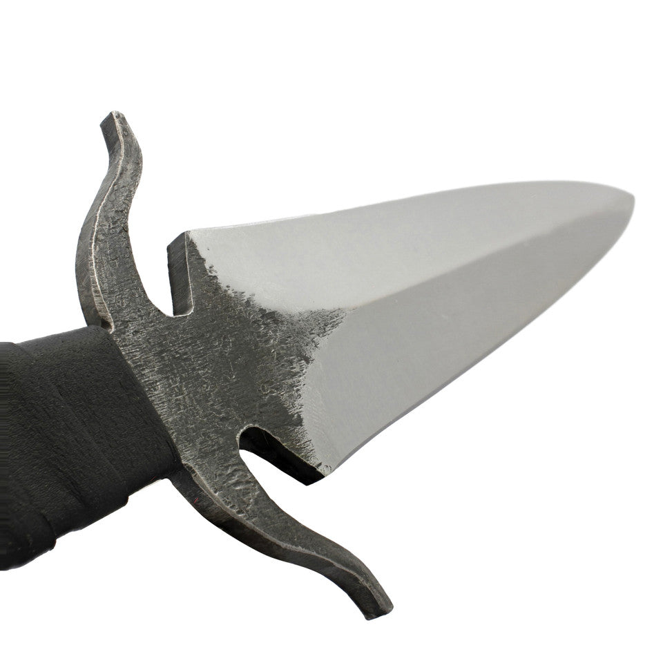 Veil of Shadows Full Tang Dual Tone Dagger with Black Leather Wrapped Handle