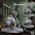Veiled Sister Panther Rider: Sculpt D (Female Human Fighter Cavalry Unit) - No Hood / Spear