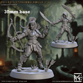 Veiled Sisterhood Rogue: Sculpt D (Female Human Fighter / Ranger) - No Hood / Empty / Draw / Bow (w/ Quiver on Back)