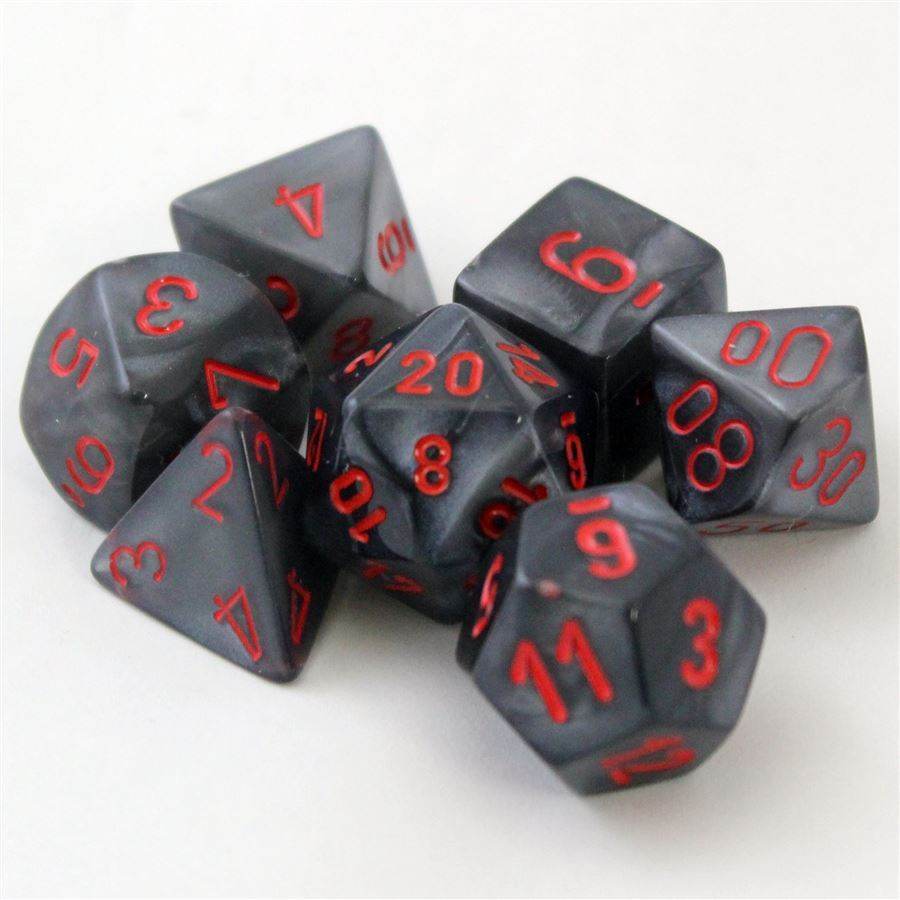 Velvet Poly Black/Red 7-Die Set - Role-Players