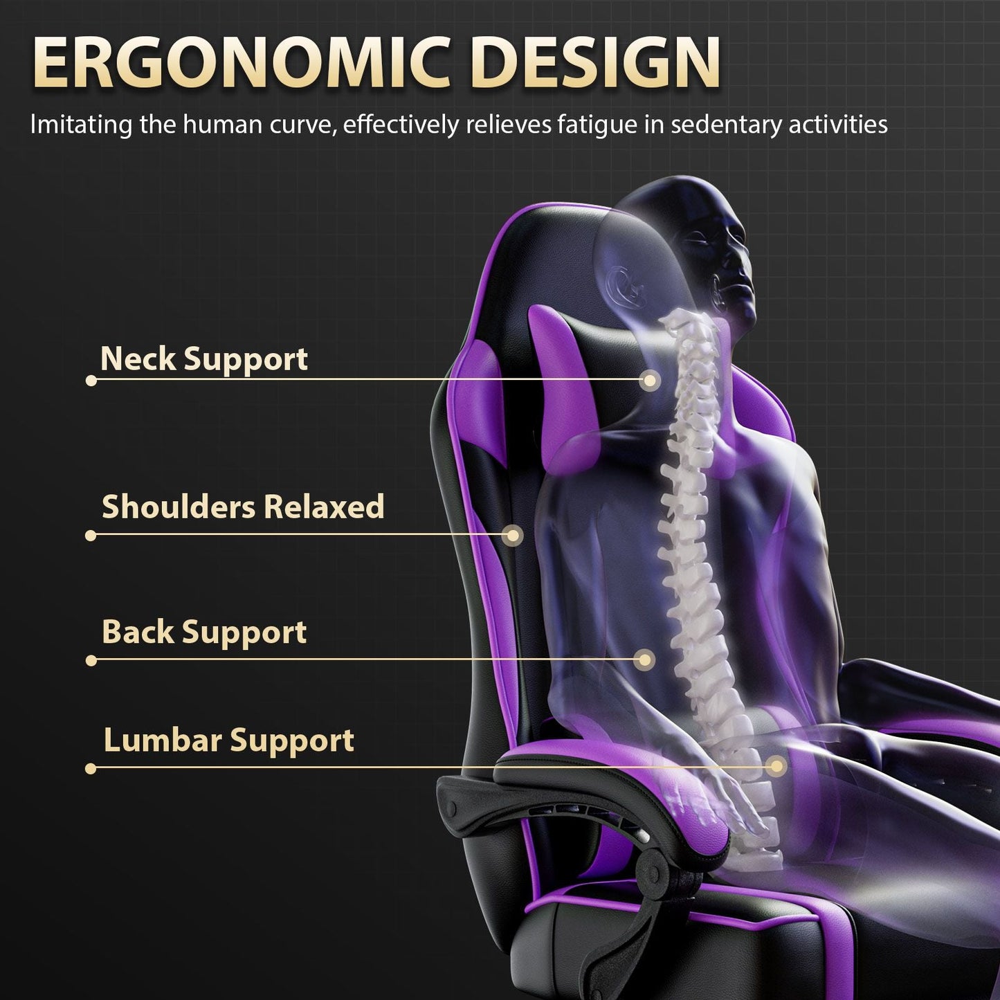 Video Game Chairs for Adults, PU Leather Gaming Chair with Footrest, 360°Swivel Adjustable Lumbar Pillow Gamer Chair, Comfortable Computer Chair for Heavy People