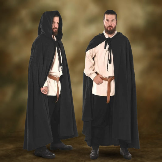 Viking Cloak - Cape en laine à capuche pour hommes