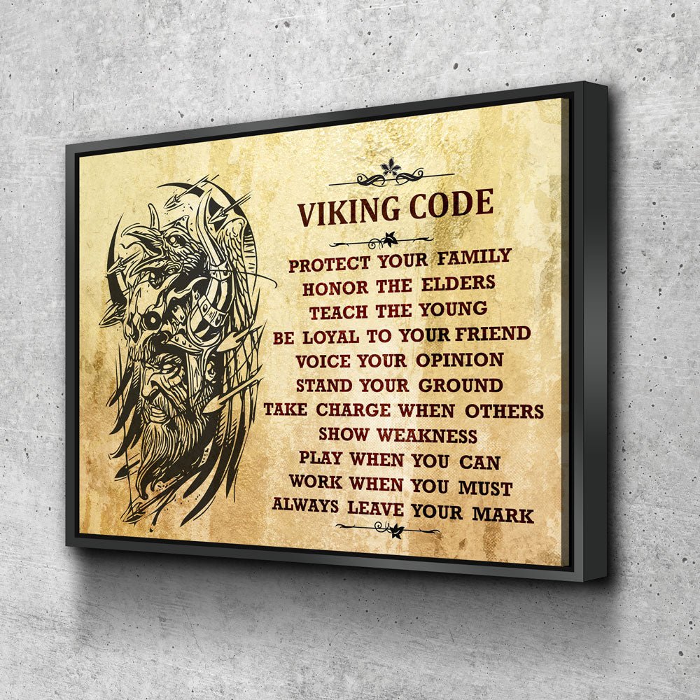 Viking Code Canvas Wall Art, Nordic Decor