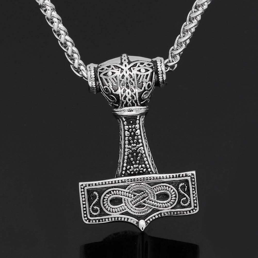 Vikings Thor Mjolnir Stainless Steel Necklace - 