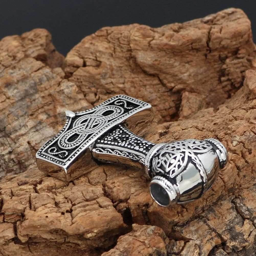 Vikings Thor Mjolnir Stainless Steel Necklace - 
