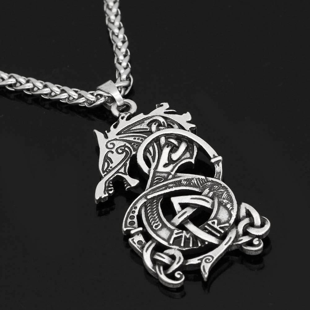 Vikings Fenrir The Monster Wolf Stainless Steel Necklace - 20 Inches / 50 CM