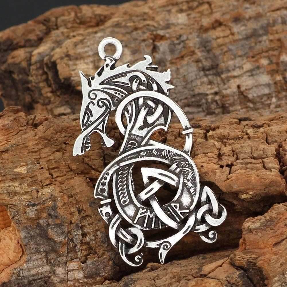 Vikings Fenrir The Monster Wolf Stainless Steel Necklace - 20 Inches / 50 CM