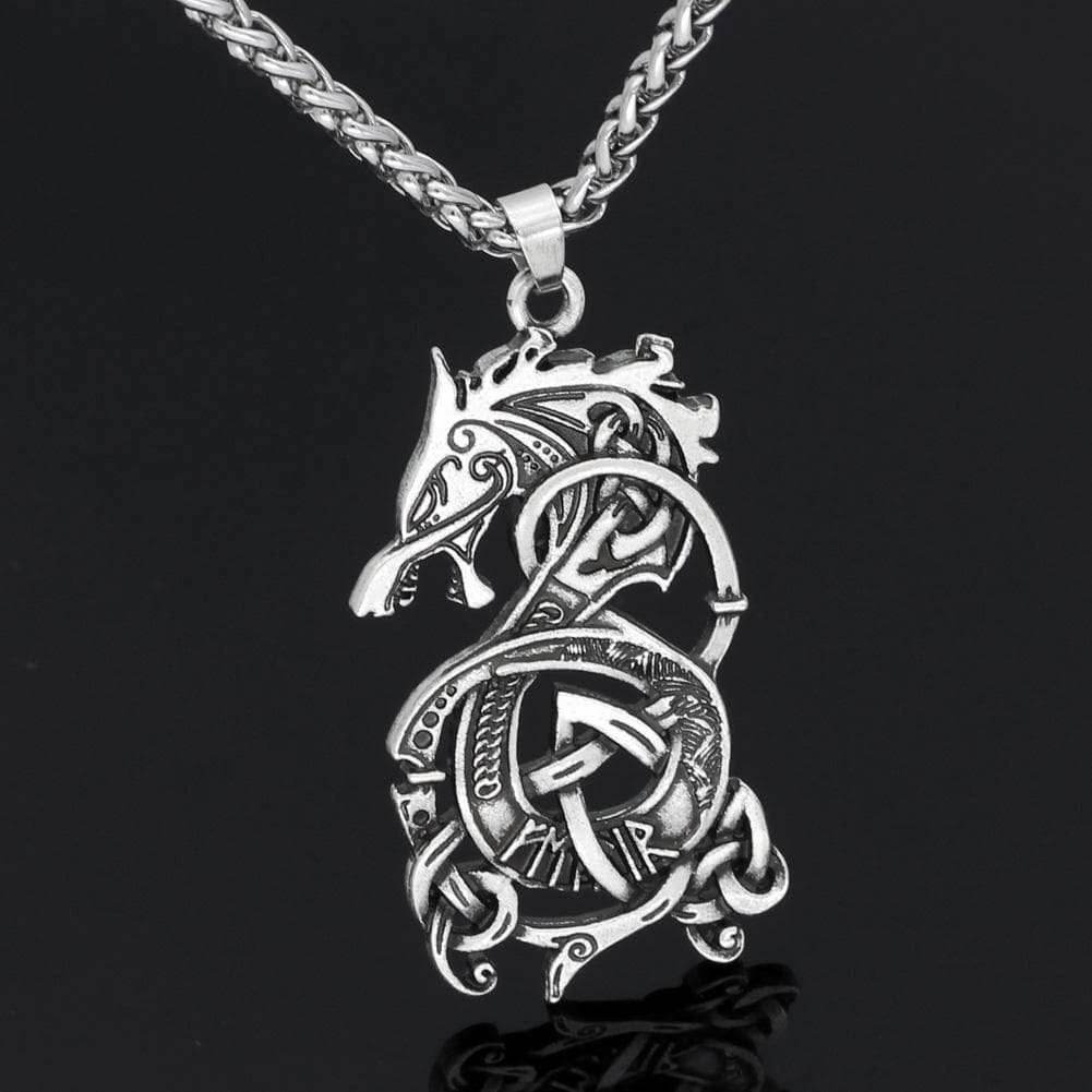 Vikings Fenrir The Monster Wolf Stainless Steel Necklace - 20 Inches / 50 CM