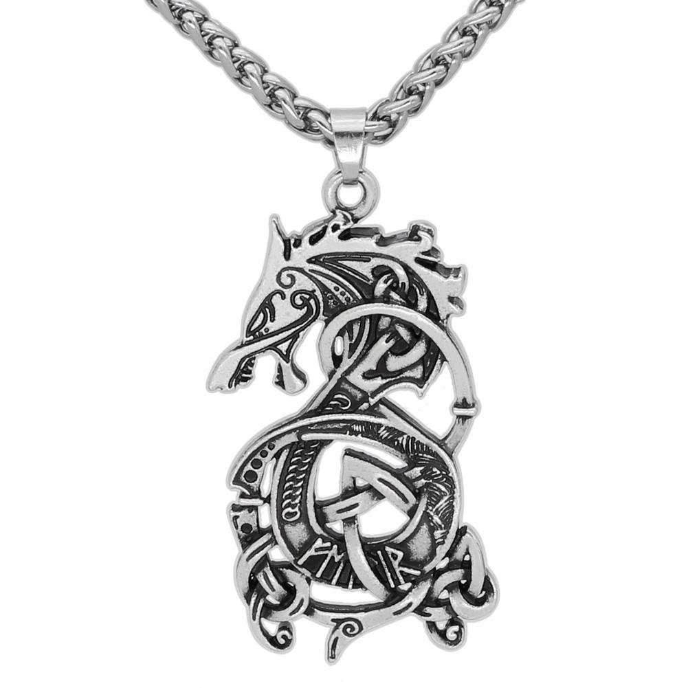 Vikings Fenrir The Monster Wolf Stainless Steel Necklace - 20 Inches / 50 CM