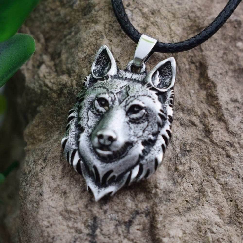 Vikings Fenrir Wolf Head Necklace - 